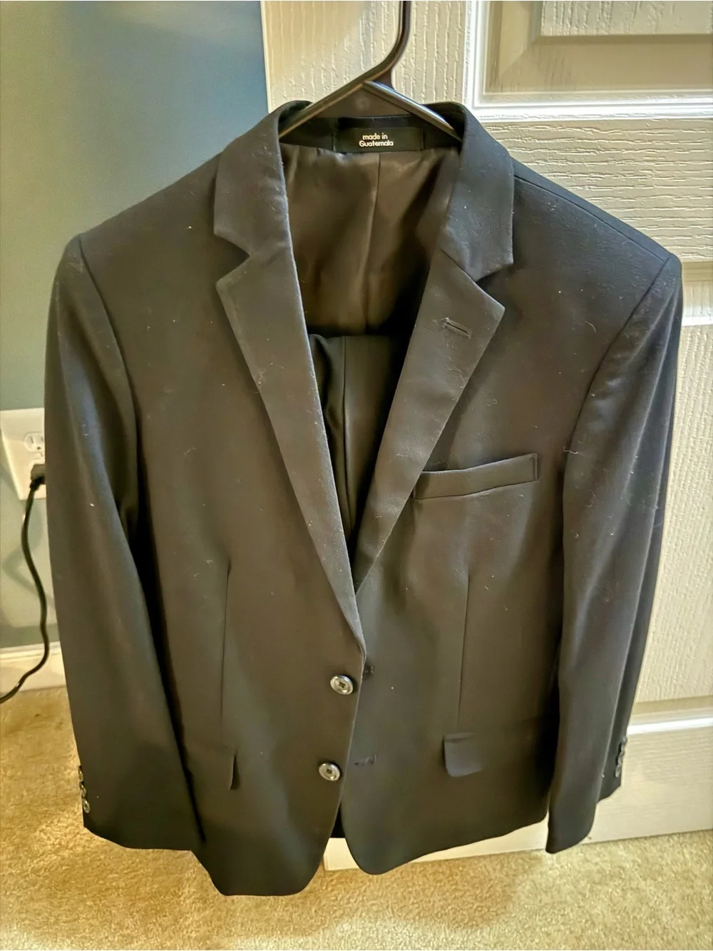 Calvin Klein Black Two-Button Kids Suit with white shirt